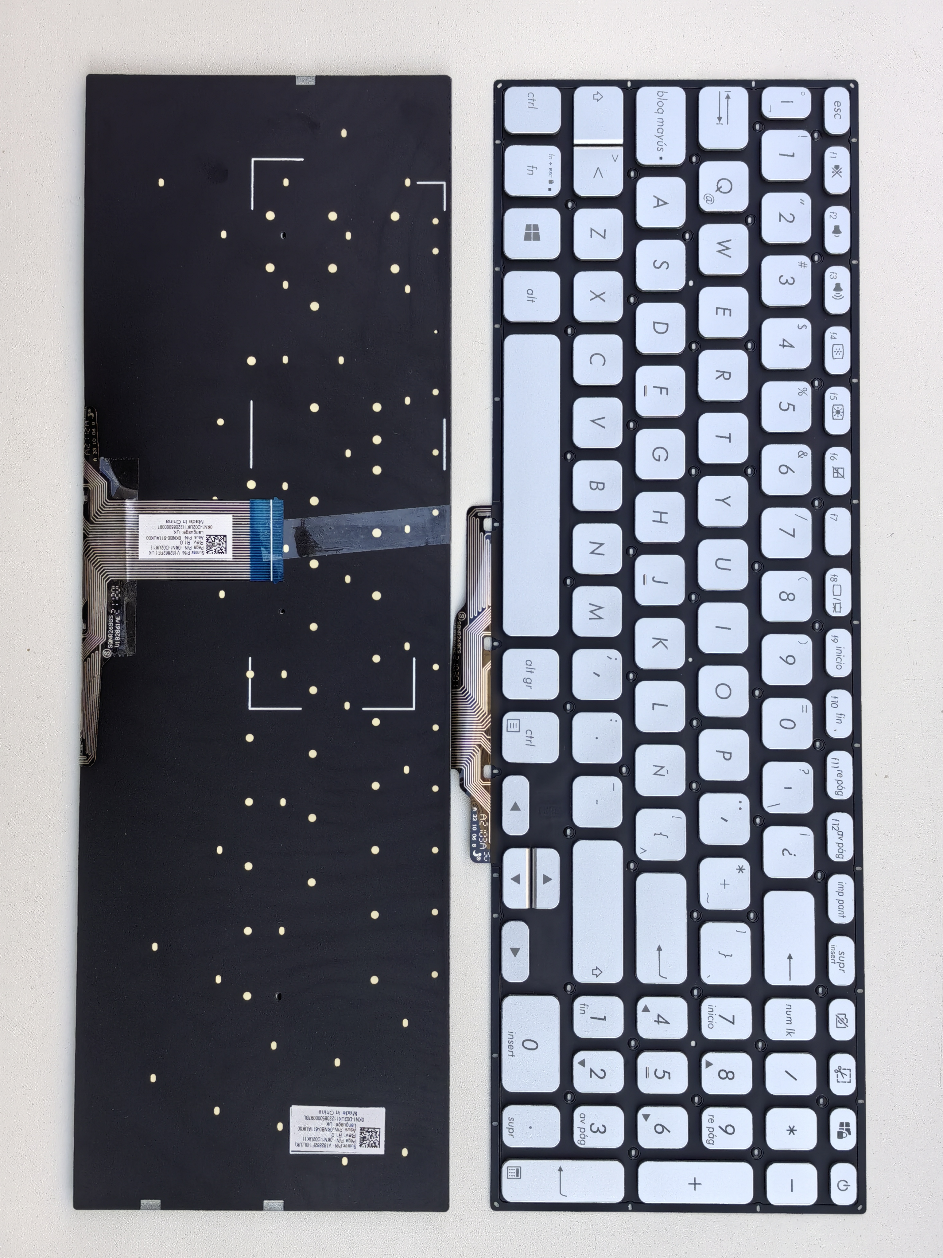 Picture of New Replacement Laptop Keyboard For ASUS X712 small carriage return SILVER LA Layout